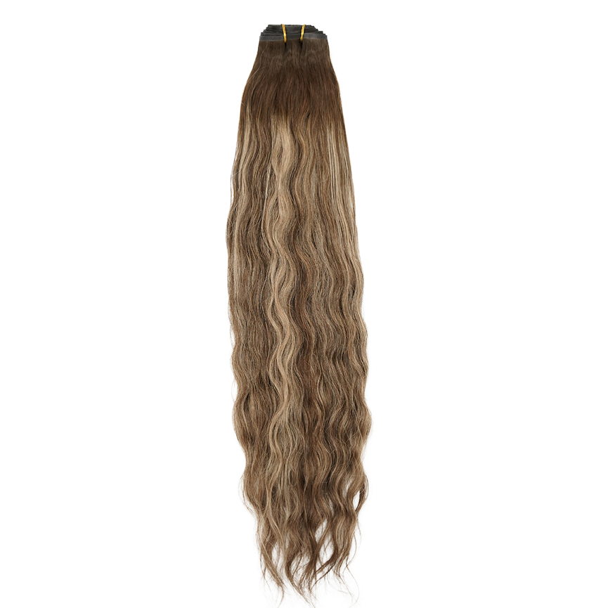 Extensiones de clip sin costuras color ámbar de 30&quot;