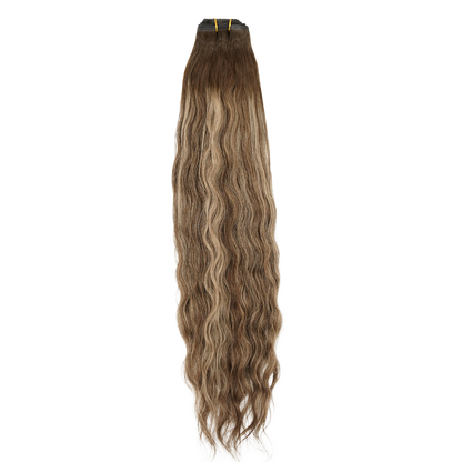Extensiones de clip sin costuras color cacao de 30&quot;