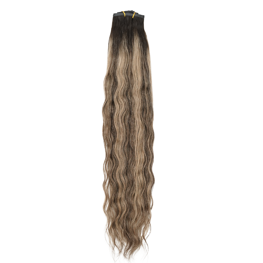 Extensiones de clip sin costuras color cacao de 30&quot;
