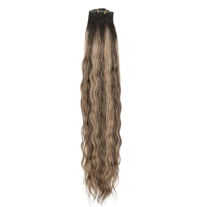 Extensiones de clip sin costuras color cacao de 30&quot;