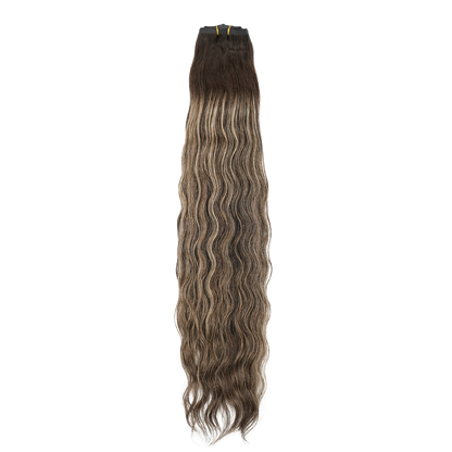 Extensiones de clip sin costuras color cacao de 30&quot;