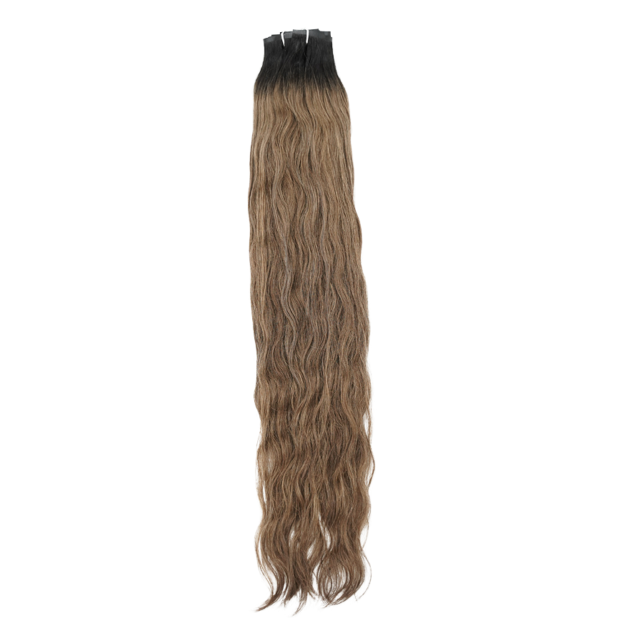 Extensiones de clip sin costuras color cacao de 30&quot;
